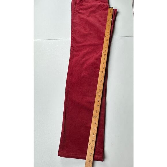 Talbots Pants Womens 10L Red Corduroy Straight High Waist Preppy Career Holiday - Picture 12 of 14